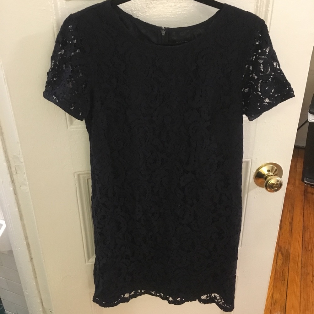 Ann Taylor navy blue lace dress